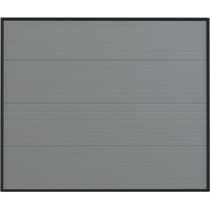 Sectionale garagedeur grijs gegroefd effect met motor - NORIA L 243 cm x H 199 cm x D 4 cm