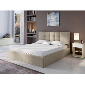 Bed met opbergruimte 160 x 200 cm - Stof - Beige - ELIAVA - van Pascal Morabito