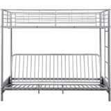 Hoogslaper 90 x 190 cm - Met uitklapbare bank - Metaal - Zilver + Zwart Futon - MODULO V