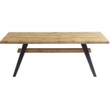 Eettafel 8 personen in mdf - Houtlook en antraciet - MILATU