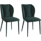 Set van 2 stoelen van velours en metaal - Groen - CARVENI - van Pascal Morabito