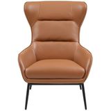 LINEA SOFA Fauteuil van camelkleurig buffelleder DINNIA L 69 cm x H 95 cm x D 95 cm