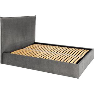 Bed met opbergruimte 160 x 200 cm - Velours - Grijs - SORYO - van Pascal Morabito