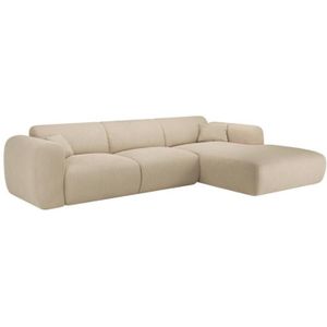 Vente-unique - Großes Ecksofa - Ecke rechts - Strukturstoff - Beige - pogni von Maison Céphy