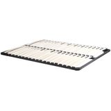 Bed met hoofdbord met opbergvakken en lades - 140 x 190 cm - Wit + Bedbodem - EUGENE