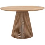 MYLIA Tuineethoek van teakhout: 1 tafel + 4 stoelen - Licht naturel - TRIANI L 120 cm x H 75 cm x D 120 cm