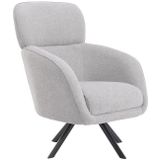 Draaibare fauteuil van gechineerde grijze stof LACONA van Pascal Morabito