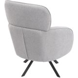 Draaibare fauteuil van gechineerde grijze stof LACONA van Pascal Morabito