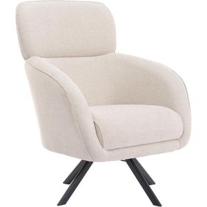 Draaibare fauteuil van gechineerde beige stof LACONA van Pascal Morabito