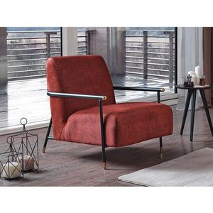 Fauteuil van rood velours MONESI van Pascal Morabito