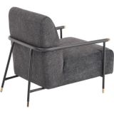 PASCAL MORABITO Fauteuil van blauw en zwart velours MONESI van Pascal Morabito L 70 cm x H 84 cm x D 95 cm