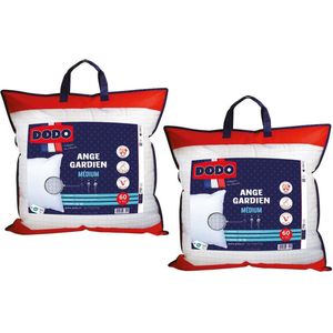 DODO Set van 2 hoofdkussens DODO - Totale bescherming tegen huismijt - 60 x 60 cm - ANGE GARDIEN L 60 cm x H 10 cm x D 60 cm