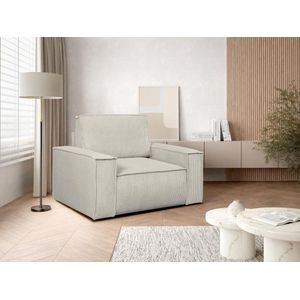 Beige fauteuil van ribfluweel AMELIA