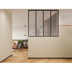 Vietra - Binnenraam - Zwart - Gehard Glas - Mat, Gestructureerd