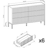 Commode met 6 lades - Grijs - LIOUBA - van Pascal Morabito