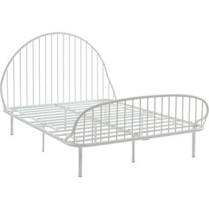 Bed 140 x 190 cm - Metaal - Wit - ISELIA L 147 cm x H 117.5 cm x D 197 cm