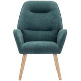 Fauteuil van eendgroene stof OSIMO L 62 cm x H 92 cm x D 71 cm