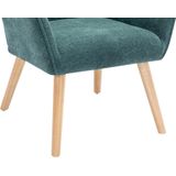 Fauteuil van eendgroene stof OSIMO L 62 cm x H 92 cm x D 71 cm