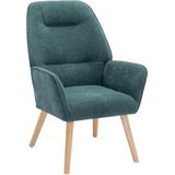 Fauteuil van eendgroene stof OSIMO L 62 cm x H 92 cm x D 71 cm