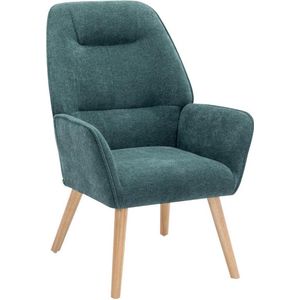 Fauteuil van eendgroene stof OSIMO L 62 cm x H 92 cm x D 71 cm