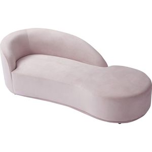 Rechtse chaise longue met bekleding in roze fluweel – LONIGO van Pascal Morabito