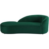 Linkse chaise longue met bekleding in groen fluweel – LONIGO van Pascal Morabito