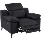 Elektrische relax-fauteuil van zwart leer MAROTI