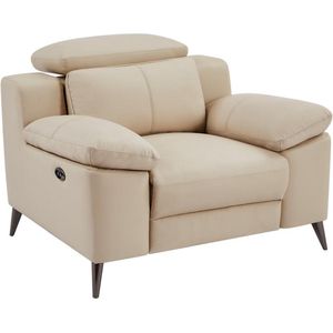 Elektrische relax-fauteuil van beige leer MAROTI L 114 cm x H 80 cm x D 103 cm