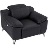 Elektrische relax-fauteuil van zwart leer ROVETO