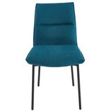 Set van 2 stoelen van stof en zwart metaal - Blauw - ETIVAL L 51 cm x H 85 cm x D 61 cm