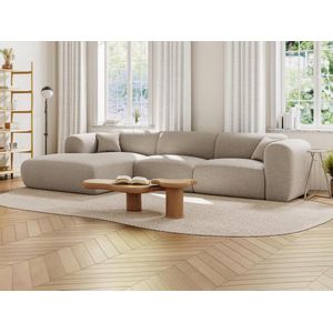 Vente-unique - Großes Ecksofa - Ecke links - melierter Stoff - Beige - pogni von Maison Céphy