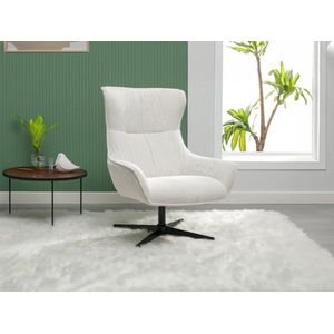 Draaifauteuil van beige ribfluweel GALATI L 86 cm x H 101 cm x D 84 cm