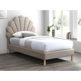 Schelpbed 90 x 190 cm - Stof - Beige - MOANA