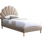 Schelpbed 90 x 190 cm - Stof - Beige - MOANA