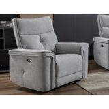 Elektrische relax-3- en -2-zitsbank en -fauteuil van grijze stof BENJAMIN