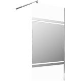 Italiaanse douchewand mat zwart met spiegeleffect - 120 x 200 cm - ZENADO