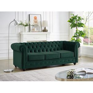 Sofa 3-Sitzer - Samt - Grün - chesterfield