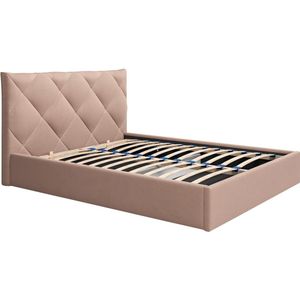 PASCAL MORABITO Bed met opbergruimte 160 x 200 cm - Velours - Beige - STARI van Pascal Morabito - van Pascal Morabito L 173 cm x H 104 cm x D 210 cm