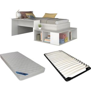 Vente-unique Bed kind hout natuurlijk licht 90 x 200 cm