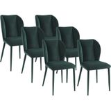 Set van 6 stoelen van velours en metaal - Groen - CARVENI - van Pascal Morabito