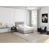 Bed met lades 140 x 200 cm - Champagnekleurige velours + matras - LEOPOLD