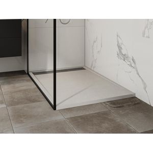 Opzet- of inbouwdouchebak in hars – Wit – 120 x 80 cm - Snijdbaar - LYROSA