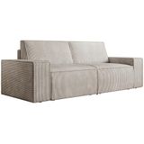 Zitbank – 3 plaatsen – Beige ribfluweel – AMELIA