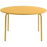 Ronde tuintafel D110 cm van metaal - Mosterdgeel - MIRMANDE van MYLIA