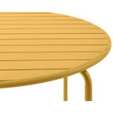 Ronde tuintafel D110 cm van metaal - Mosterdgeel - MIRMANDE van MYLIA