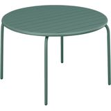 Ronde tuintafel D130 cm van metaal - Amandelgroen - MIRMANDE van MYLIA