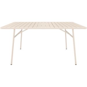 Tuintafel D160 cm van metaal - Beige - MIRMANDE van MYLIA