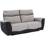 Set elektrische relax-driezitsbank en -fauteuil van grijze en antracietkleurige stof DAMON