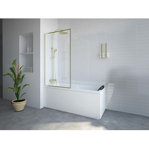 Shower & Design Badscherm – Goudkleurig – Industriële stijl – 80 x 140 cm – Gehard glas – BRADENTON L 80 cm x H 140 cm x D 1.92 cm