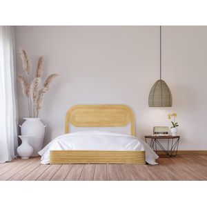 Bed �– 140 x 190 cm – Rotan – Naturelkleur – Met matras – FARENI